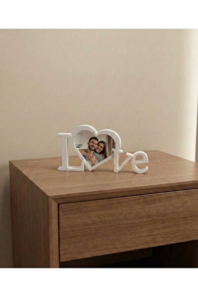 Merka Kişiye Özel Love Yazılı Kalpli Fotoğraf Çerçevesi - Sevgililer Günü & Y...