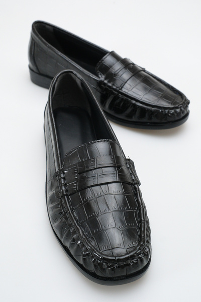 Solo Bag Loafer din piele lacuită de crocodil, confortabilă, elegantă, ortope...