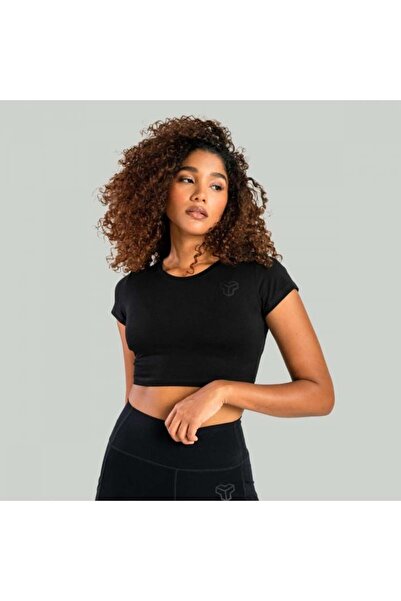 GymBeam Top scurt esențial pentru femei, negru - STRIX