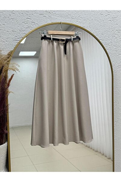 BENAHOLL تنورة شينغول بجيبين مزدوجين وحزام - AS3050 حجرية