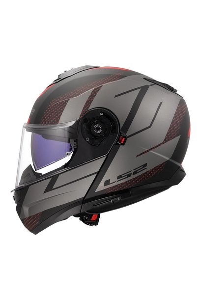 LS2 STROBE 2 CODE MAT SİYAH-GRİ ÇENE AÇILIR KASK