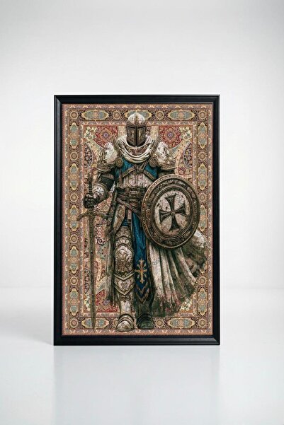 Raschel Home Premium Kumaş Halı Çerçeveli Tablo Halı Dokulu Özel Çerçeveli