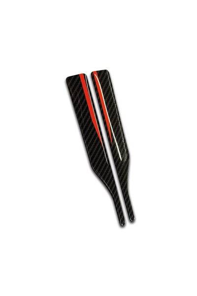 Redline Grafik Karbon Desenli Kırmızı Çizgili Dikiz Aynası Etiketi Dekoratif Çizik Önleyici 3D Kabartmalı Sticker 2