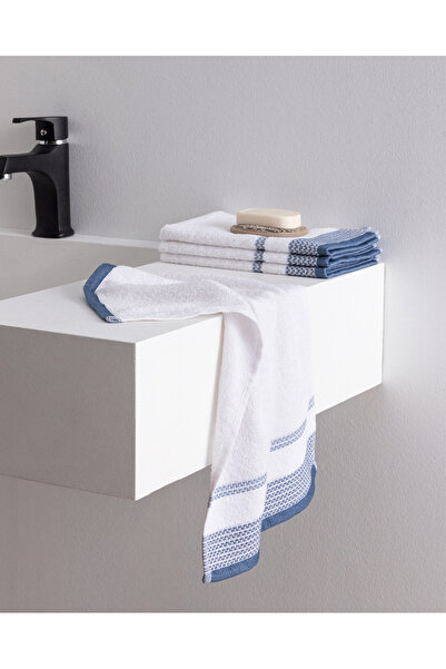Madame Coco Luth 4-Pack Cotton Hand Towels - Navy Blue/Blue - 30X45 cm