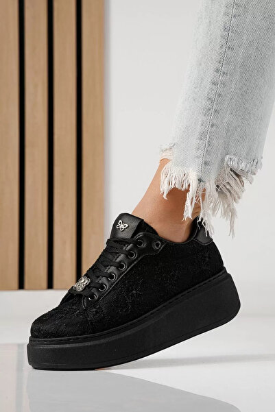 Zaira Women's black textile sneakers Carla #24289 - 38