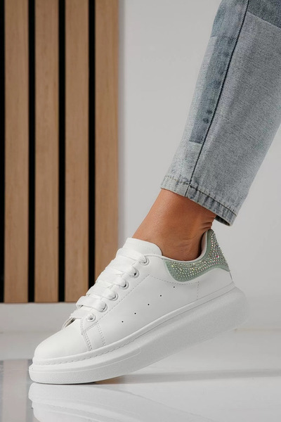 Zaira Women's white sneakers made of eco-leather Raya #24233 - 40