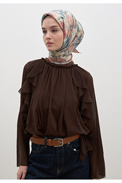 Fresh VINTAGE GARDEN DESEN PAMUKLU VİSKON EŞARP SOMON