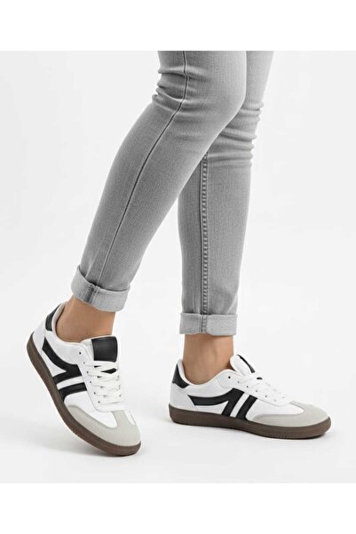 Moda Kadıköy Pantofi sport pentru femei, cu șireturi, cu talpă plată, Sam, al...