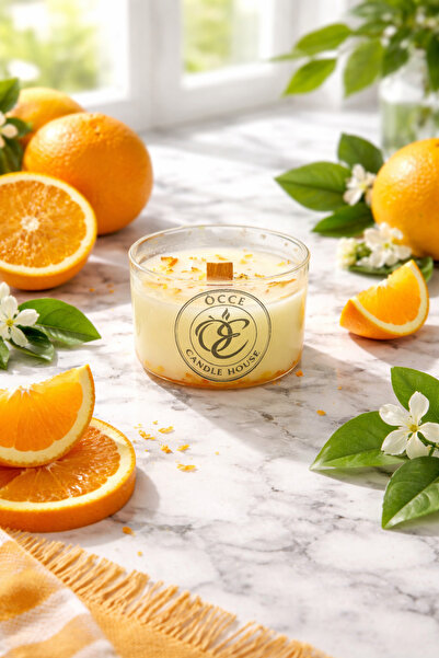 OCCE CANDLE HOUSE MEDİTATİF MUMLAR PORTAKAL PARÇACIKLI ARINMA MUMU CAM/PORTAK...