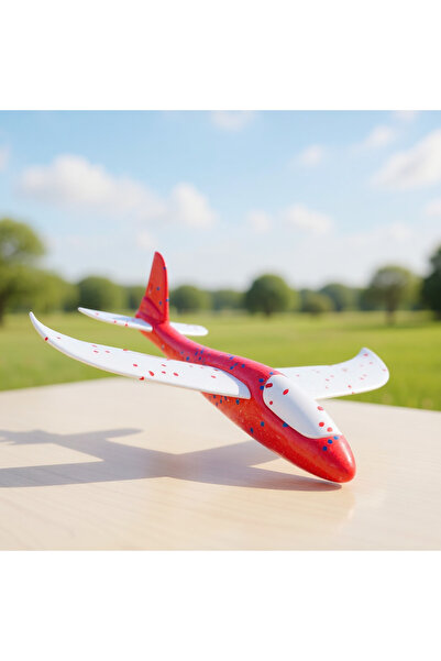 Store 8 Cm EPP Köpük Uçak El Atmalı Beyaz Tonlu Kırmızı Dayanıklı Oyuncak