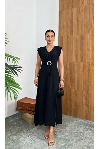 MY GRS Zero Sleeves, Padded, Olips, Buckle, Slit Dress