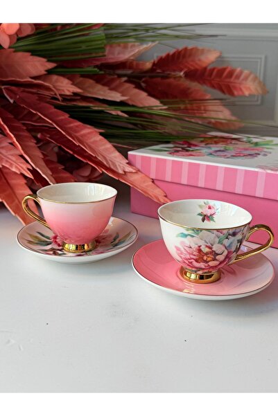 ROSSEV 6 Kişilik Porselen Türk Kahve Fincanı Takımı Florin – 90 ml