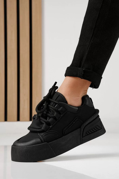 Zaira Women's black sneakers made of eco-leather Corina #24293 - 40