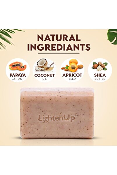 OMIC Lighten-Up Omic LightenUp, Exfoliating Soap for Dark Skin - Skin Brightening Bar with Papaya Extract, Coconut O