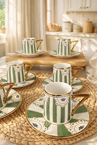 tutku home 6 Kişilik Porselen Fincan Takımı