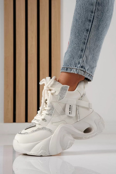 Zaira Women's white sneakers made of eco-leather Alberta #24230 - 36