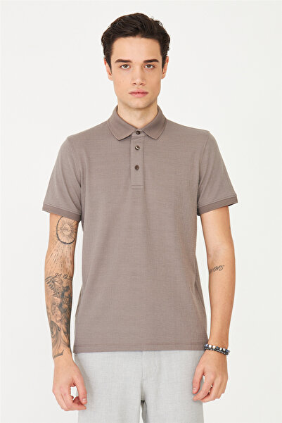 White Stone Mink Polo Collar T-Shirt