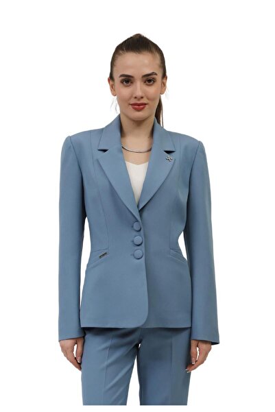 ÖNDER ÖZSOY جاكيت نسائي عصري بجيوب على ياقة السترة - دينيز