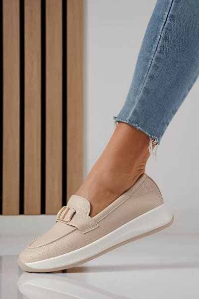 Zaira Women's beige casual shoes made of eco-leather Rania #24274 - 40