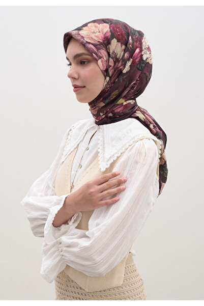 Fresh Rosine Desen Cotton Viscose Scarf Mulberry