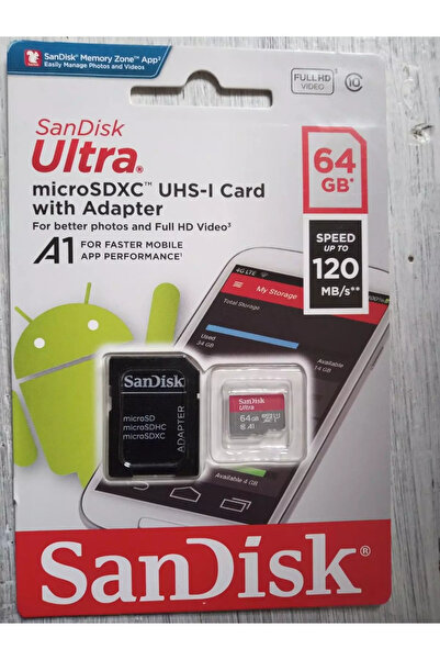 Generic 64GB MicroSD Memory Card with Adapter - 120MB/s Speed, A1 App Perform...