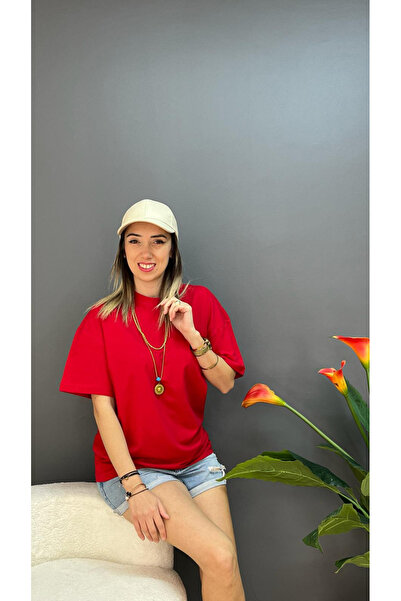 FUKATEX تيشيرت بلون سادة كبير الحجم للجنسين