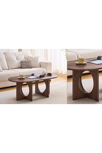 BEC30 A practical, modern oval wooden coffee table
