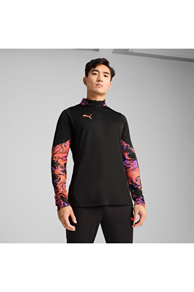 Puma Mens IndividualCUP Quarter-Zip Football Top - Black