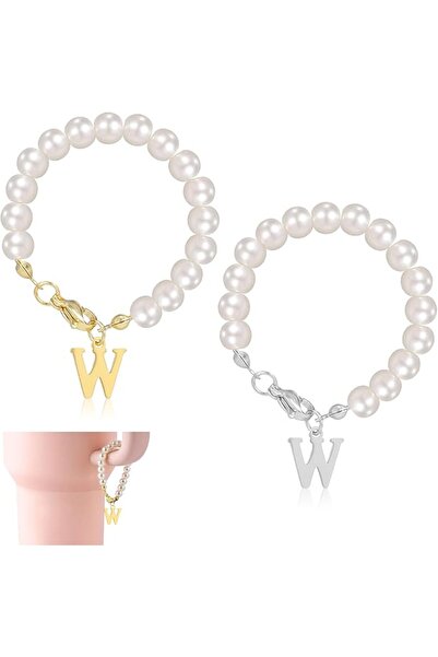 NQEUEPN Χάντρες και κούμπωμα με το γράμμα W, για την εξατομίκευση ποτηριών St...