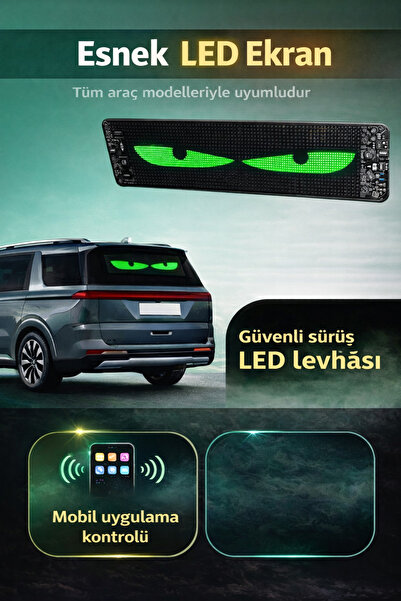 Qifit 60 CM Akıllı LED Matrix Araç Cam Ekranı | Mobil Uygulama Kontrollü | Es...