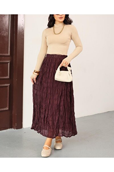 Modamorfo Lined Gipeli Modal Skirt -Plum