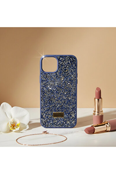 TeknoŞen حافظة آيفون 13 برو فاخرة مرصعة بالألماس الأزرق