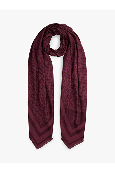 Tommy Hilfiger TH Monogram Kadın Kırmızı Şal AW0AW18273XI8