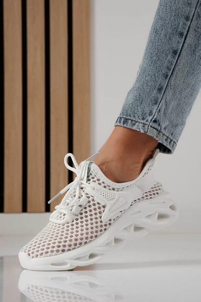 Zaira Women's white textile sneakers Florentina #24313 - 40