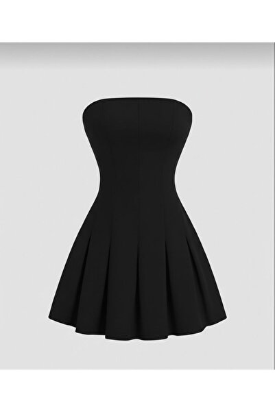 EUROPA Straplez pile detaylı elbise