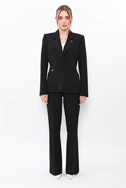 ÖNDER ÖZSOY Jacket with Lapel Pockets Modern Jacket & Spanish-Cut Trousers wi...