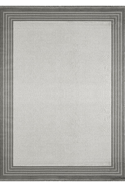 FLORA HALI Gray Million Point Acrylic Carpet, 11 mm Pile, Modern Patterned, L...