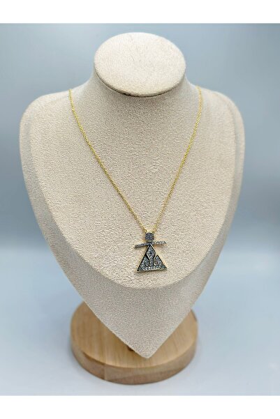 BYYEŞO قلادة مثلثة مزدوجة اللون (فولاذية)