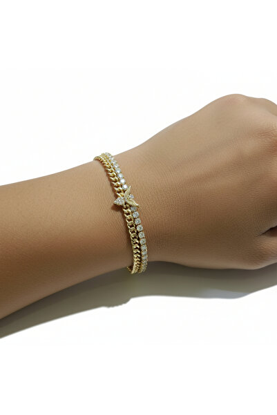 VIP 14K Anka Kuşu Zirkon Taşlı Gold Bileklik Günlük+ Hediye