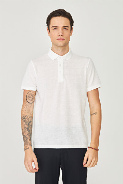 White Stone White Polo Neck T-Shirt