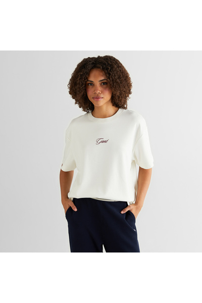 Gant Kadın Krem Relaxed Fit T-Shirt