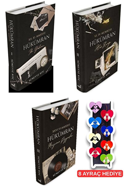 İndigo Kitap Hükümran 3 Kitap Set (CİLTLİ) 8'li Özel Tasarım Kalp Ayraç Hediye