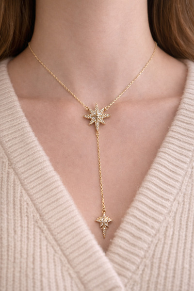 staınless steel Kutup yıldızı çelik y kolye