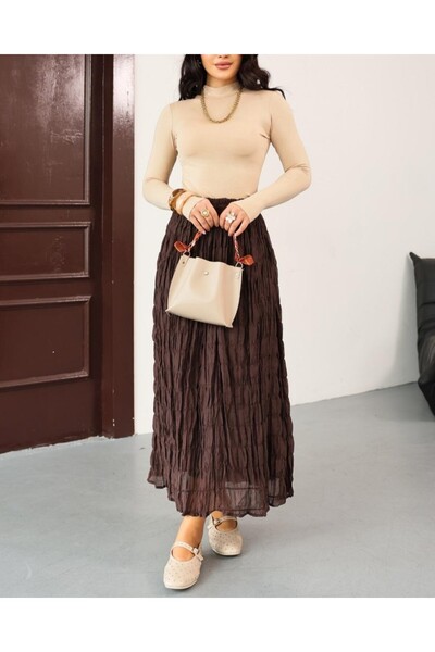 Modamorfo Φούστα Gipeli Modal με επένδυση -K. Καφέ