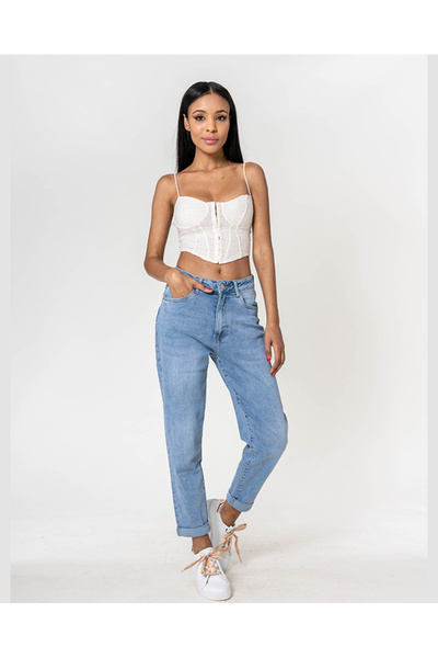 Nina Carter Mom Fit women's jeans light blue B-P502-22