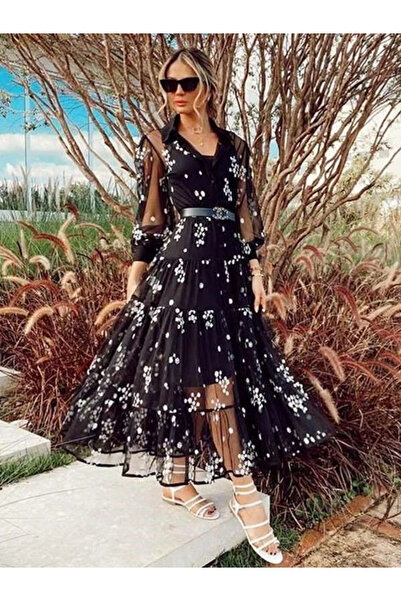 MODAVERA Women flocking fabric floral print dress