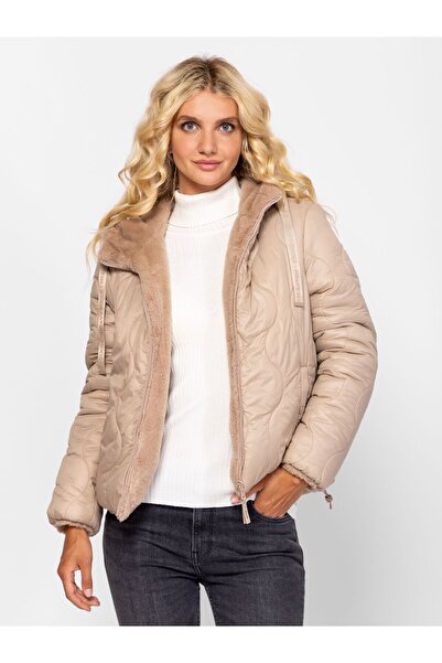 Heavy Tools Women's reversible jacket with quilted fur NICAR CREAM M