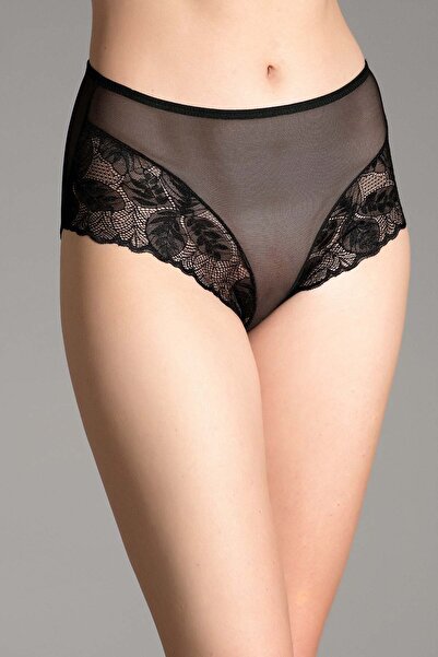 NEWBRA LINGERIE Kadın Yüksek Bel Dantelli Transparan Külot