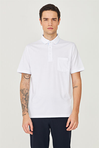 White Stone White Polo Neck T-Shirt