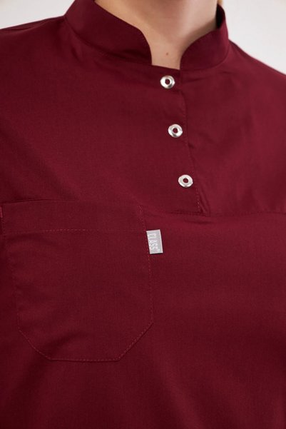 Class Üniforma Hijab Tek Üst Burgundy Lycra Women's Medical Uniform Doctor and Nurse Uniform Surgical